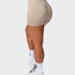 Muscle Nation Signature Scrunch Midway Shorts - Bone