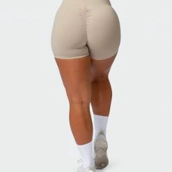 Muscle Nation Signature Scrunch Midway Shorts - Bone