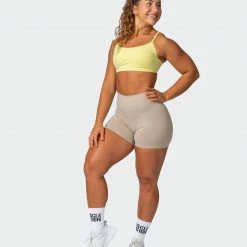 Muscle Nation Signature Scrunch Midway Shorts - Bone