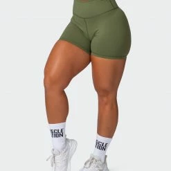 Muscle Nation Signature Scrunch Midway Shorts - Green Ivy 30% EOFY SALE