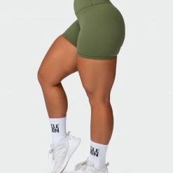 Muscle Nation Signature Scrunch Midway Shorts - Green Ivy 30% EOFY SALE