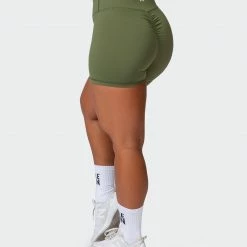 Muscle Nation Signature Scrunch Midway Shorts - Green Ivy 30% EOFY SALE