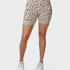 Muscle Nation Signature Super High Pocket Bike Shorts - Cheetah Print