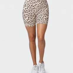 Muscle Nation Signature Super High Pocket Bike Shorts - Cheetah Print