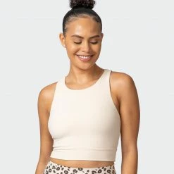 Muscle Nation Womens Sprint Long Line Bra - Buff