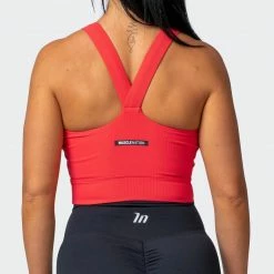 Muscle Nation Womens Sprint Long Line Bra - Hot Red