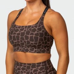 Muscle Nation 30% EOFY SALE Stability Bra - Tonal Giraffe Print