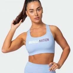 Muscle Nation Womens Strike Bra - Cashmere Blue