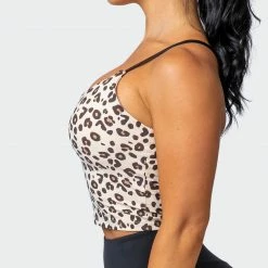 Muscle Nation Womens Summertime Cropped Tank - Cheetah Print