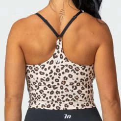 Muscle Nation Womens Summertime Cropped Tank - Cheetah Print