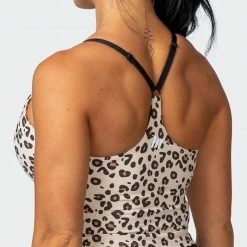 Muscle Nation Womens Summertime Cropped Tank - Cheetah Print