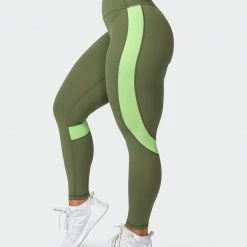 Muscle Nation Sunlight Signature Scrunch Ankle Length Leggings - Green Ivy