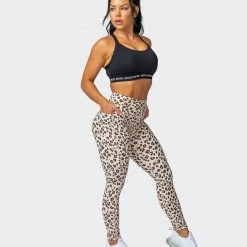 Muscle Nation Superior Squat Pocket Ankle Length Leggings - Cheetah Print