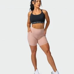 Muscle Nation Non Scrunch Superior Squat Pocket Bike Shorts - Mahogany Rose