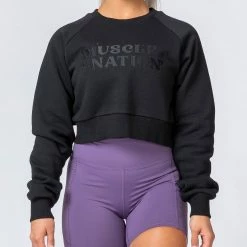 Muscle Nation Supernova Pullover - Black Womens