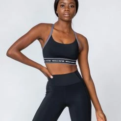 Muscle Nation Superset Bra - Black/Sleet Grey