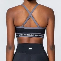 Muscle Nation Superset Bra - Black/Sleet Grey