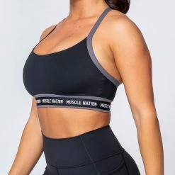 Muscle Nation Superset Bra - Black/Sleet Grey