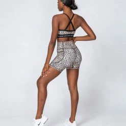 Muscle Nation Superset Bra - Yellow Leopard Womens