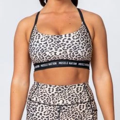 Muscle Nation Superset Bra - Yellow Leopard Womens