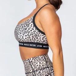 Muscle Nation Superset Bra - Yellow Leopard Womens