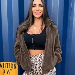 Muscle Nation Best Sellers Teddy Jacket - Khaki