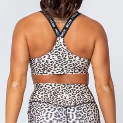 Muscle Nation Womens Tempo Bra - Yellow Leopard