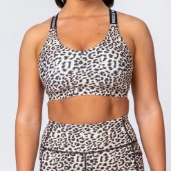 Muscle Nation Womens Tempo Bra - Yellow Leopard