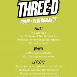 Muscle Nation THREE D Pre Workout Pump Caffeine Free - Green Melon - 30 Serves