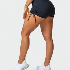 Muscle Nation Signature Scrunch Tie Up Shorts - Black