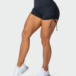 Muscle Nation Signature Scrunch Tie Up Shorts - Black