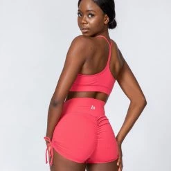 Muscle Nation Signature Scrunch Tie Up Shorts - Watermelon Scrunch Bum