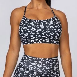 Muscle Nation Womens Tone Bra - Black Leopard