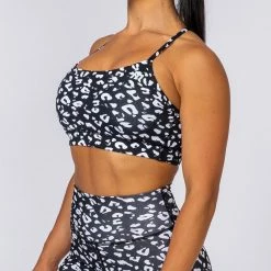 Muscle Nation Womens Tone Bra - Black Leopard