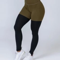 Best deal โจ Muscle Nation Two Tone Scrunch Leggings - Khaki / Black ๐ 10 Muscle Nation Two Tone Scrunch Leggings - Khaki / Black