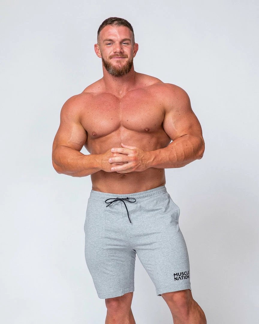 Cheapest ๐ Muscle Nation Ultimate Tapered Fit Shorts - Light Grey Mens โ 3 Muscle Nation Ultimate Tapered Fit Shorts - Light Grey Mens