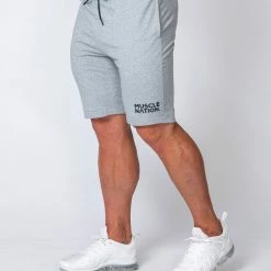 Cheapest ๐ Muscle Nation Ultimate Tapered Fit Shorts - Light Grey Mens โ 11 Muscle Nation Ultimate Tapered Fit Shorts - Light Grey Mens