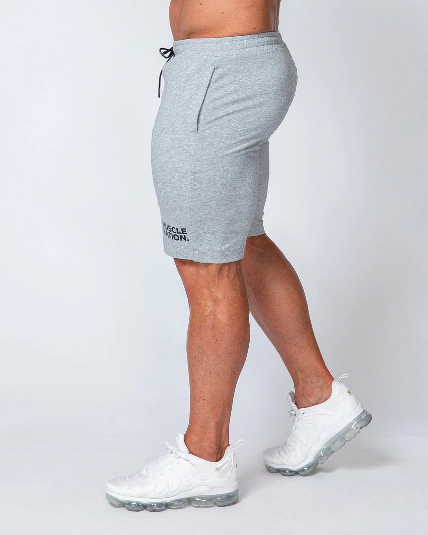 Cheapest ๐ Muscle Nation Ultimate Tapered Fit Shorts - Light Grey Mens โ 9 Muscle Nation Ultimate Tapered Fit Shorts - Light Grey Mens