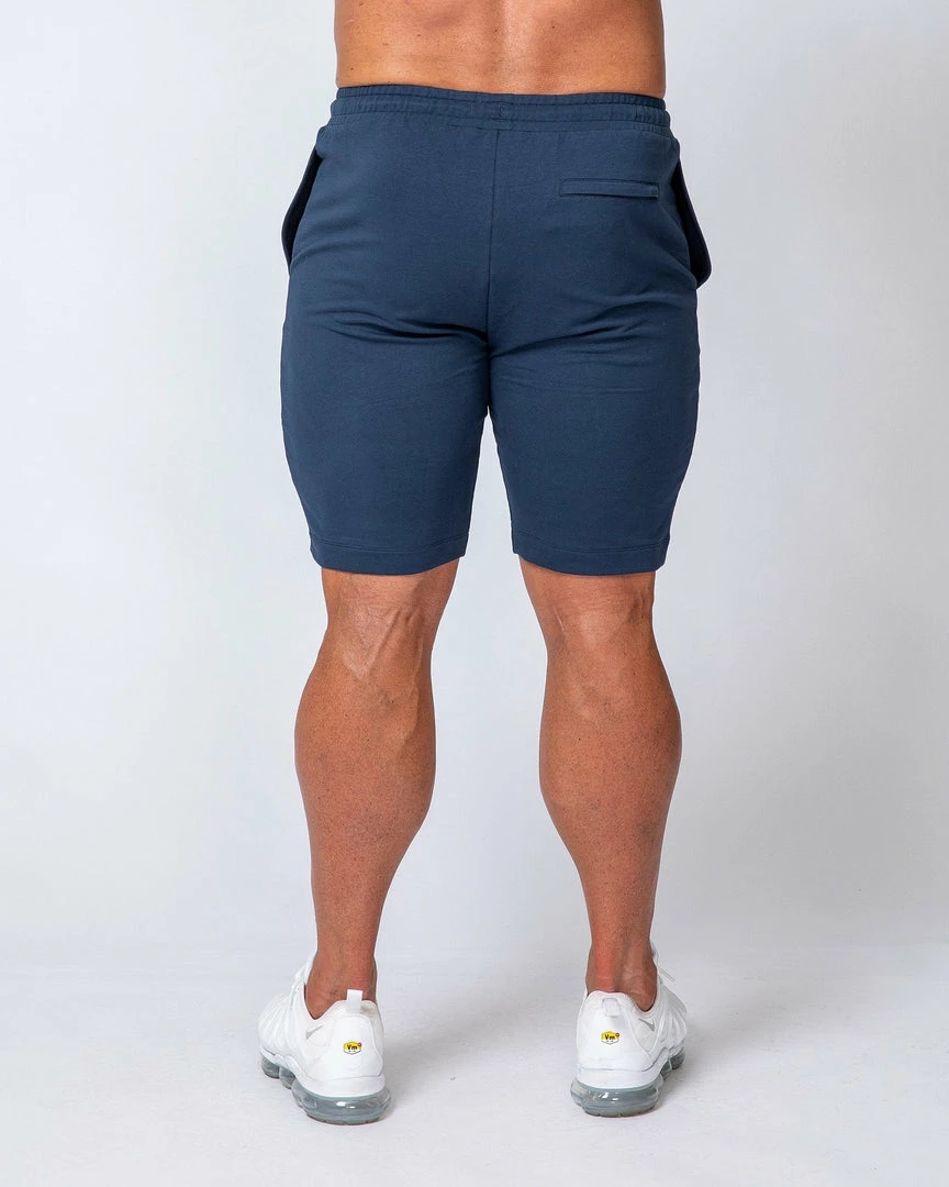 Flash Sale ⌛ Muscle Nation Mens Ultimate Tapered Fit Shorts - Navy 😀 7 Muscle Nation Mens Ultimate Tapered Fit Shorts - Navy