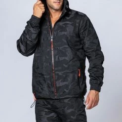 Muscle Nation Unisex Tracksuit Jacket - Black Camo Womens