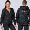 Muscle Nation Unisex Tracksuit Jacket - Black Camo Womens
