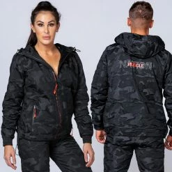 Muscle Nation Unisex Tracksuit Jacket - Black Camo Womens