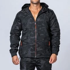 Muscle Nation Unisex Tracksuit Jacket - Black Camo Womens