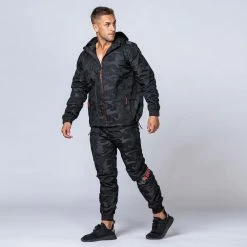 Muscle Nation Unisex Tracksuit Jacket - Black Camo Womens