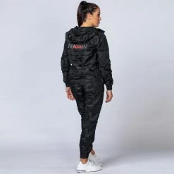 Muscle Nation Unisex Tracksuit Jacket - Black Camo Womens