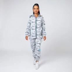 Muscle Nation Unisex Tracksuit Jacket - Snow Camo