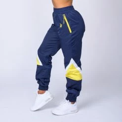 Muscle Nation Unisex Retro Tracksuit Pants - Navy / Yellow