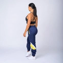 Muscle Nation Unisex Retro Tracksuit Pants - Navy / Yellow