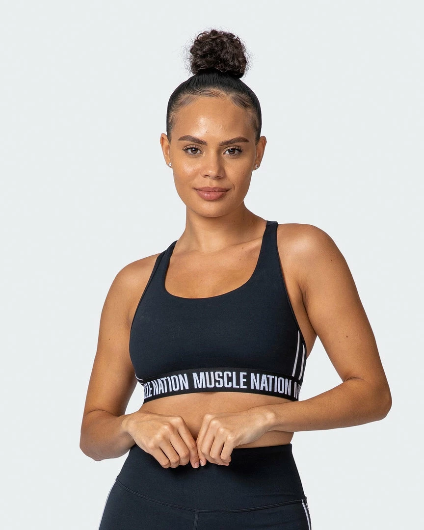 Buy 😍 Muscle Nation Vital Bra - Black 👩 Womens 🔥 3 Muscle Nation Vital Bra - Black Womens