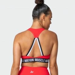 Muscle Nation Vital Bra - Hot Red Womens